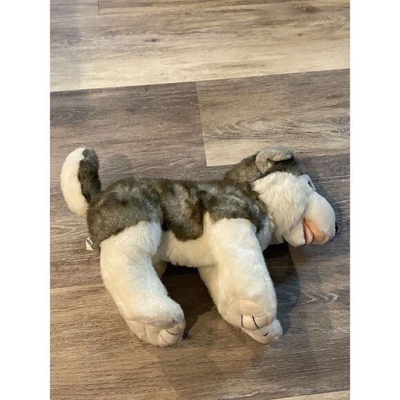 Build A Bear  Gray Wolf Dog Plush 17”  Retired Blue Eyes - Picture 2 of 12